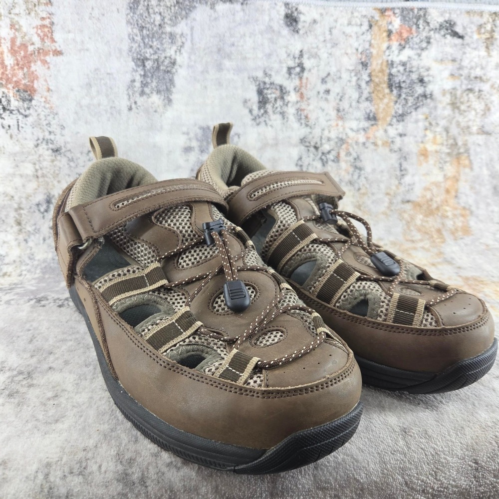Orthofeet 573 Fisherman Sandals Mens 10 4E Wide Brown Clearwater Walking Shoes